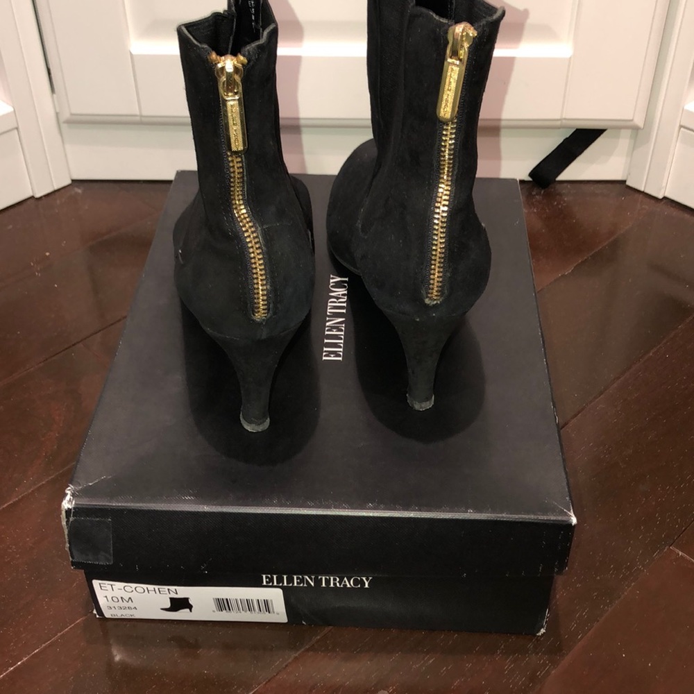 Black suede bootie